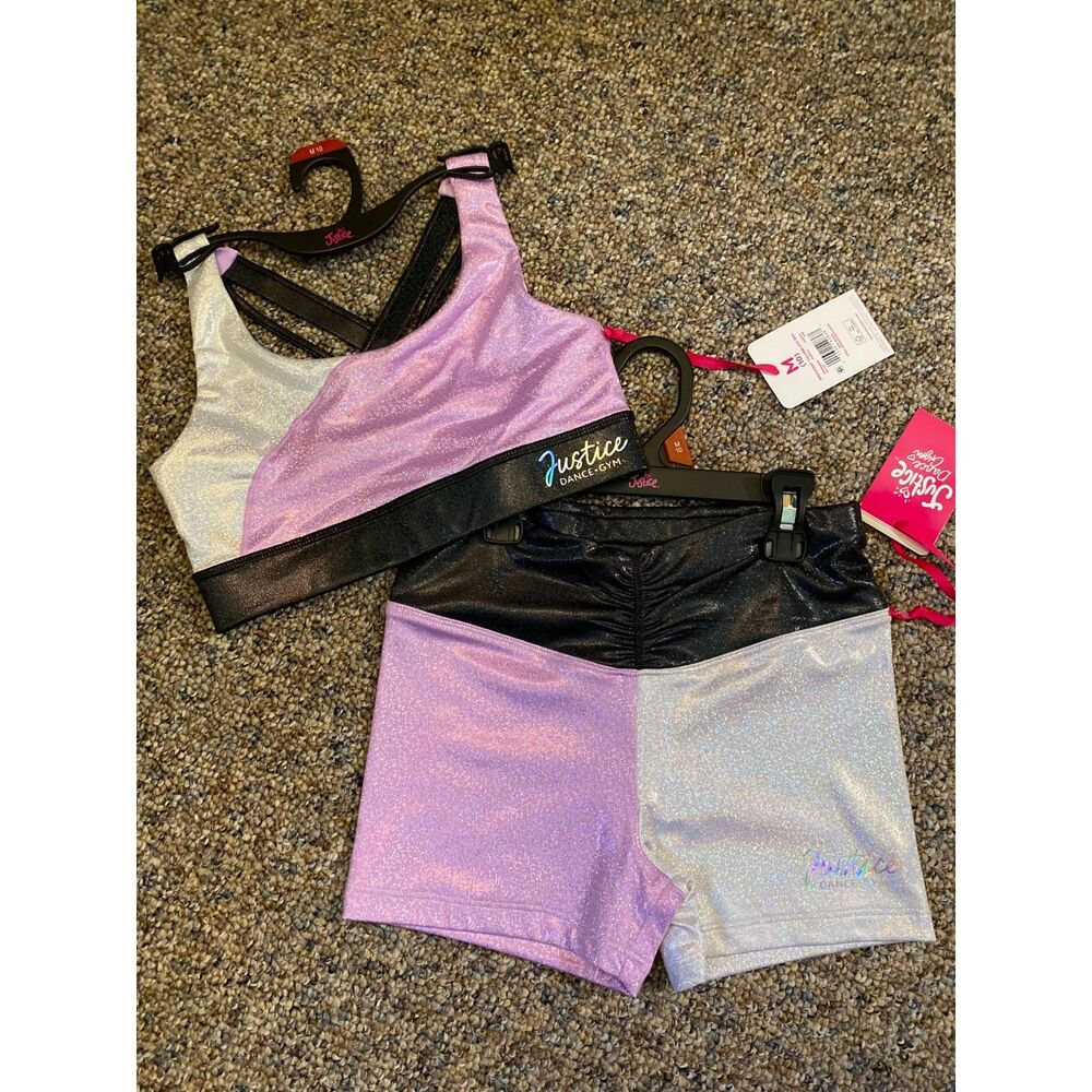 Girls Dance-Gymnastics 2 Piece Set New From Justice Size 10